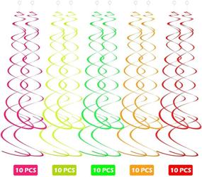 img 1 attached to 🎉 Glow Party Decorations: 30-Piece Hanging Swirl Kit by WILLBOND - Neon Birthday, Happy Birthday Happy Swirls - Ceiling Décor for Neon Parties