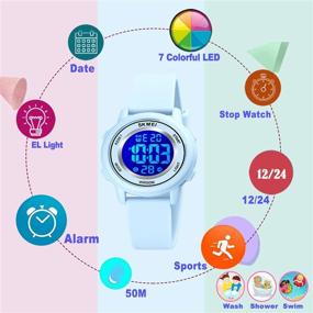 img 2 attached to 👧 YxiYxi Kids Digital Sport Waterproof Watch: A Fun and Colorful Electrical Wristwatch for Boys and Girls Aged 5-12!