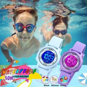 img 1 attached to 👧 YxiYxi Kids Digital Sport Waterproof Watch: A Fun and Colorful Electrical Wristwatch for Boys and Girls Aged 5-12!