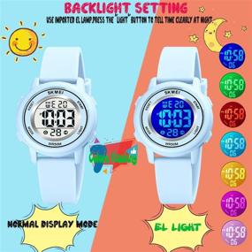 img 3 attached to 👧 YxiYxi Kids Digital Sport Waterproof Watch: A Fun and Colorful Electrical Wristwatch for Boys and Girls Aged 5-12!