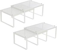 📦 songmics metal kitchen counter shelves, set of 4 cabinet shelf organizers, expandable & stackable spice racks - white ukcs006w01 logo