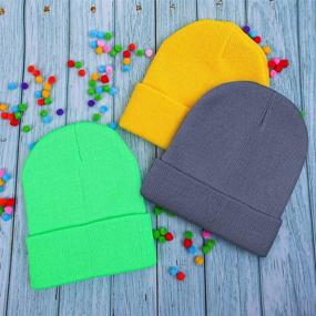 img 1 attached to 🧣 Cooraby Kids' Winter Beanies - Knitted Warm Beanie Hats for Cold Weather – Boys' and Girls' Caps