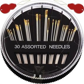 img 4 attached to 🧵 JollMono Premium Sewing Needles for Hand Sewing Repair - 30/60 Pack Assorted Needles with 2 Threaders: 6 Lengths, Large Eye Stitching Needles, Embroidery Needles