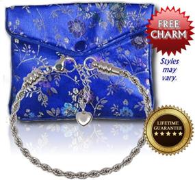 img 3 attached to Premium European Charm Bracelet: Exquisite Bead Charms, Durable Stainless Steel Rope Chain, Ideal for Women and Girls, 7-Inch Length