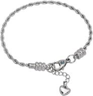 premium european charm bracelet: exquisite bead charms, durable stainless steel rope chain, ideal for women and girls, 7-inch length logo