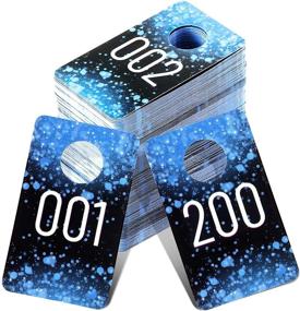 img 4 attached to Jetec Live Plastic Number Tags - Consecutive Reusable Live Number Tags with Reversed Mirrored Image, Hanger Cards for Clothes (Blue, Pack of 200)