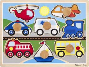 img 4 attached to 🚗 Melissa & Doug Wooden Vehicles Puzzle: Enhance Your Child's Playtime and Skills!