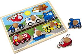 img 2 attached to 🚗 Melissa & Doug Wooden Vehicles Puzzle: Enhance Your Child's Playtime and Skills!