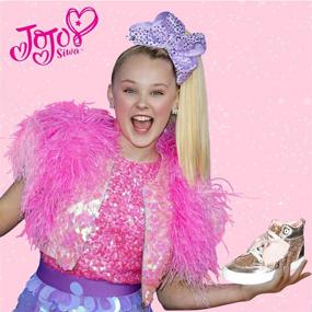 img 1 attached to Rose Gold JoJo Siwa Girls High Top Fashion Sneakers - Toddler and Little Kid Sizes