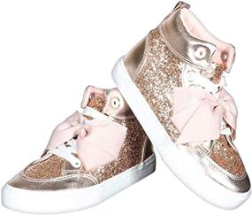 img 3 attached to Rose Gold JoJo Siwa Girls High Top Fashion Sneakers - Toddler and Little Kid Sizes