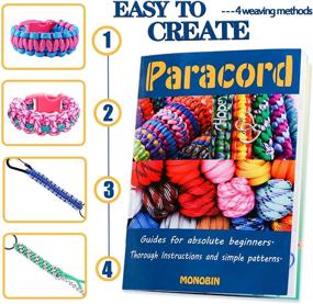 img 3 attached to 🎨 MONOBIN Paracord 550 Combo Kit: 36 Colors Multifunction Ropes & Accessories for Bracelets, Lanyards, Dog Collars - Instruction Book Included