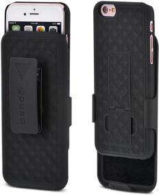 img 4 attached to 📱 Apple iPhone 6S / 6 Aduro Combo Slim Shell Case with Kickstand & Swivel Belt Clip Holster