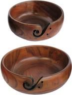 enhance your knitting and crocheting experience with a set of 2 wooden yarn bowls - large and small sizes included! logo
