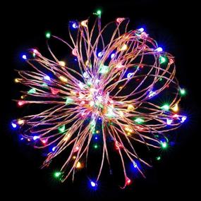 img 2 attached to Enhance Your Events with 2 Pack Sound Activated Music String Lights, 32.8ft 100LEDs 12 Modes Waterproof Copper Wire Multicolor AA Battery Powered String Lights with Remote Control for Bars, Parties, Christmas, Wedding Dance.