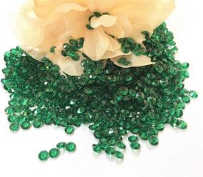 img 1 attached to 💎 Elegant Emerald Green Acrylic Diamond Confetti: 5000pcs Table Decorations for Weddings, Crafts, and Vase Fillers