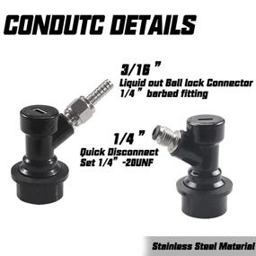 img 3 attached to PERA 43178-145684 Ball Lock MFL Disconnect Set with Swivel Nuts (2) 5/16 Gas, 1/4 Liquid Barbed - Pack of 2