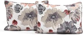 img 2 attached to 🌺 Lush Decor Leah Quilt Floral 3 Piece Reversible King in Coral and Gray
