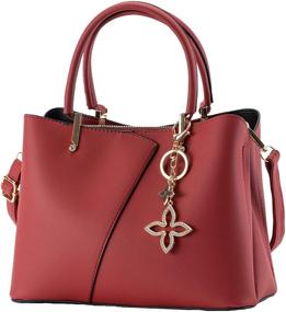 img 4 attached to 👜 Stylish Print Leather Satchel Handbag for Women - Top-quality Satchels, Handbags & Wallets