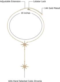 img 1 attached to 🌟 Savlano 14K Gold Plated CZ Starburst Pendant Chain Necklace - Elegant 18 Inches Jewelry for Women & Girls