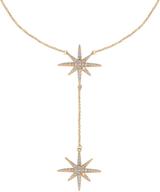 🌟 savlano 14k gold plated cz starburst pendant chain necklace - elegant 18 inches jewelry for women & girls logo