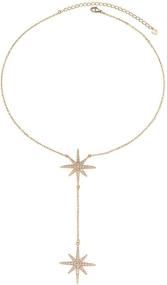 img 2 attached to 🌟 Savlano 14K Gold Plated CZ Starburst Pendant Chain Necklace - Elegant 18 Inches Jewelry for Women & Girls