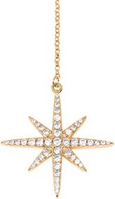 img 3 attached to 🌟 Savlano 14K Gold Plated CZ Starburst Pendant Chain Necklace - Elegant 18 Inches Jewelry for Women & Girls