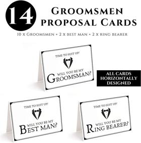 img 2 attached to Set of 14 Groomsmen Gift Bags & 14 Proposal Cards – Perfect for 10 Groomsmen, 2 Best Men, and 2 Ring Bearers. Appreciation Giftbags & Groomsman Invitation Cards for Wedding Bachelor Party