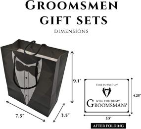 img 1 attached to Set of 14 Groomsmen Gift Bags & 14 Proposal Cards – Perfect for 10 Groomsmen, 2 Best Men, and 2 Ring Bearers. Appreciation Giftbags & Groomsman Invitation Cards for Wedding Bachelor Party