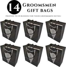 img 3 attached to Set of 14 Groomsmen Gift Bags & 14 Proposal Cards – Perfect for 10 Groomsmen, 2 Best Men, and 2 Ring Bearers. Appreciation Giftbags & Groomsman Invitation Cards for Wedding Bachelor Party