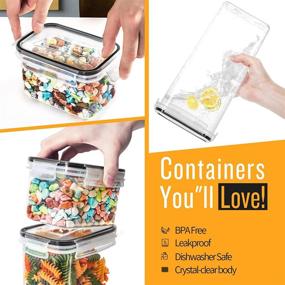 img 2 attached to PRAKI 25 Pack Airtight Food Storage Containers Set – BPA Free Plastic Kitchen Canisters for Pantry Organization and Dry Food Storage – Cereal, Flour Containers with Labels and Markings (Black)