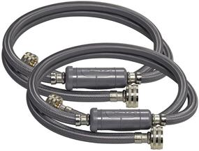 img 1 attached to DANCO HammerSTOP Technology Washing Machine Connector Hose - Universal, 60-inch Length - 3/8 inch ID x 3/4 inch FGHT x 3/4 FGHT - Set of 2 (10744X) - Gray