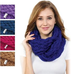 img 1 attached to BASICO Winter Chunky Crocket Knitted Infinity Scarf for Women: Stay Cozy with Warm Circle Cable Loop Scarves