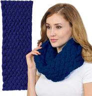 basico winter chunky crocket knitted infinity scarf for women: stay cozy with warm circle cable loop scarves logo