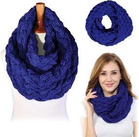 img 2 attached to BASICO Winter Chunky Crocket Knitted Infinity Scarf for Women: Stay Cozy with Warm Circle Cable Loop Scarves