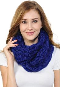 img 3 attached to BASICO Winter Chunky Crocket Knitted Infinity Scarf for Women: Stay Cozy with Warm Circle Cable Loop Scarves