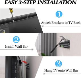 img 1 attached to 📺 No Stud TV Wall Mount: Studless, Drill-Free, Damage-Free, Easy Install Bar Bracket for VESA 12-55 inch TVs up to 99 lbs