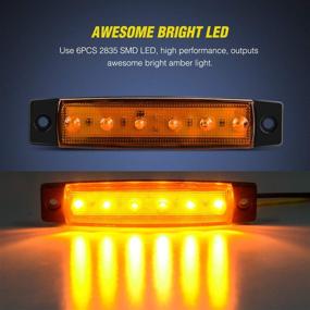 img 2 attached to Nilight TL-14 10PCS 3.8” 6 желтых светодиодных маркерных огней для задней стороны грузовика, прицепа, дома на колесах, катера, автобуса и грузового автомобиля, гарантия 2 года.