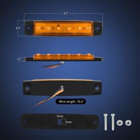 img 3 attached to Nilight TL-14 10PCS 3.8” 6 желтых светодиодных маркерных огней для задней стороны грузовика, прицепа, дома на колесах, катера, автобуса и грузового автомобиля, гарантия 2 года.