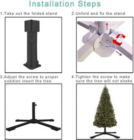 img 1 attached to 🎄 MIYA Christmas Tree Stand: Heavy-Duty Base for Fake Trees - Foldable Metal Universal Stand Up to 100 Lbs - Black