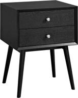 🌙 stylish black modway dispatch nightstand - twin size for your bedroom décor logo