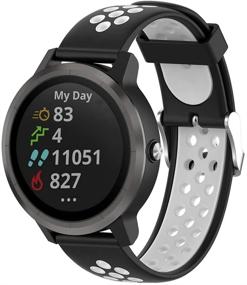 img 4 attached to 🔌 Wifit Compatible with Vivoactive 3: Black White Silicone Replacement Band for Garmin Vivoactive 3 / Vivoactive 3 Music/Garmin Forerunner 645 Music (Large)