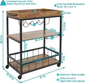 img 2 attached to Sunnydaze Industrial Rolling Cart Home