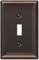 🔳 amerelle 149tdb chelsea wallplate, single toggle, steel, aged bronze finish, pack of 1 логотип