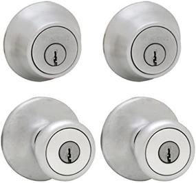 img 4 attached to 🔒 Satin Chrome Kwikset 242 Tylo Entry Knob and Deadbolt Project Pack: Enhance Your Home Security