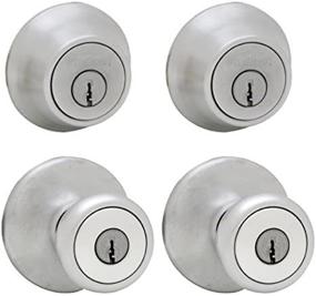 img 3 attached to 🔒 Satin Chrome Kwikset 242 Tylo Entry Knob and Deadbolt Project Pack: Enhance Your Home Security