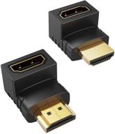 hdmi адаптер мужской к женскому: cablecreation 2 шт., преобразователь под углом 90° и 270° вверх - 🔌 l-образный плоский удлинитель для телевизора, roku, ps5, fire stick, chromecast, nintendo switch, ноутбука, xbox, пк логотип