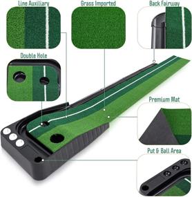 img 2 attached to 🏌️ Improve Your Golf Skills with Sinolodo Golf Putting Green Mat - Practice Anywhere, Anytime!