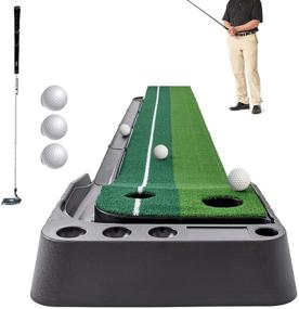 img 4 attached to 🏌️ Improve Your Golf Skills with Sinolodo Golf Putting Green Mat - Practice Anywhere, Anytime!