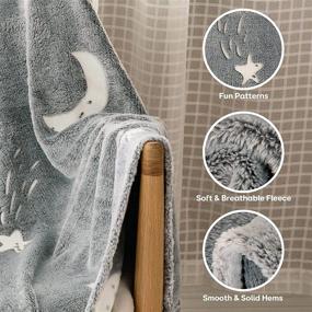 img 2 attached to 🌙 Glow in The Dark Throw Blanket for Kids: Fun Gift Idea for Girls & Boys, Premium Flannel Throw for All Ages, All Season Use - Grey 50 x 60inches, Stars and Moon Design