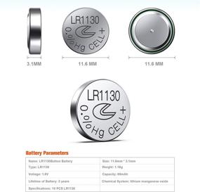 img 3 attached to 🔋 Long-lasting 20 Pack LR1130 AG10 Watch Alkaline Battery Button Cell - Pack of 20 Batteries